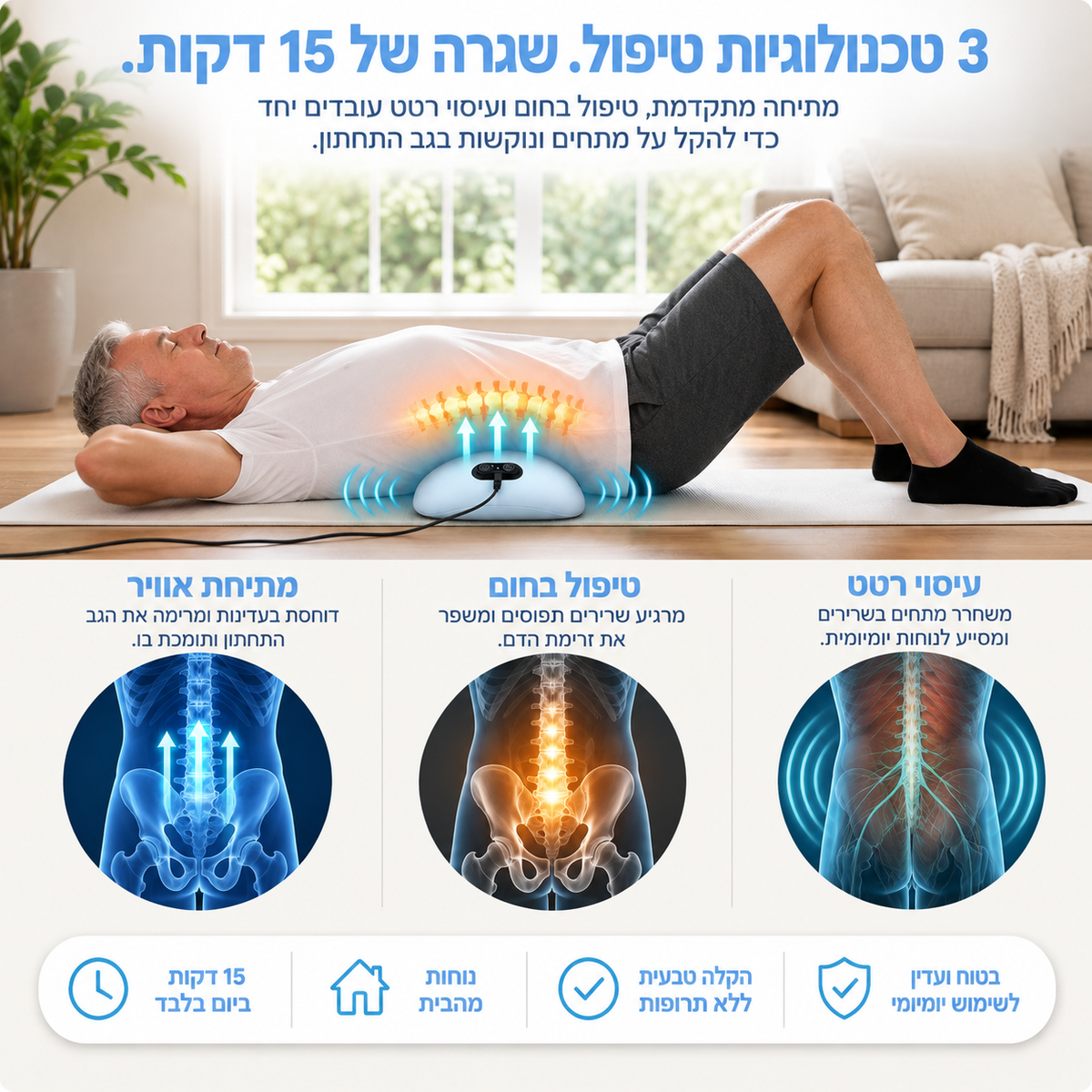 כרית טיפול הגב של Refine+
